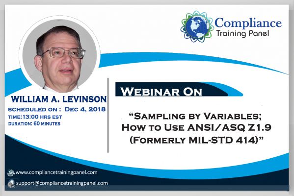 Sampling by Variables; How to Use ANSI/ASQ Z1.9 (formerly MIL-STD 414)