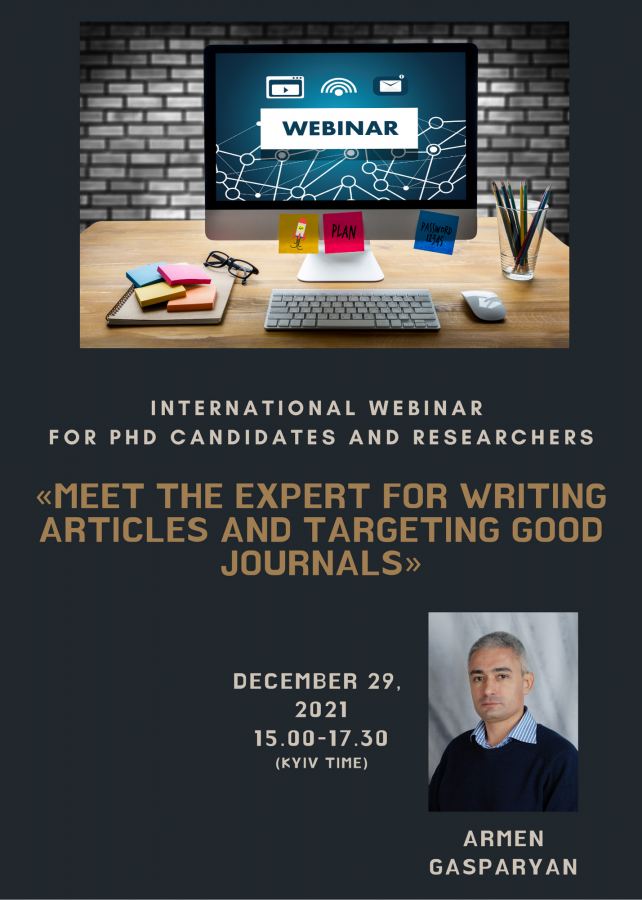 Meet the expert for writing articles and targeting good journals. Webinar for PhD candidates and researchers