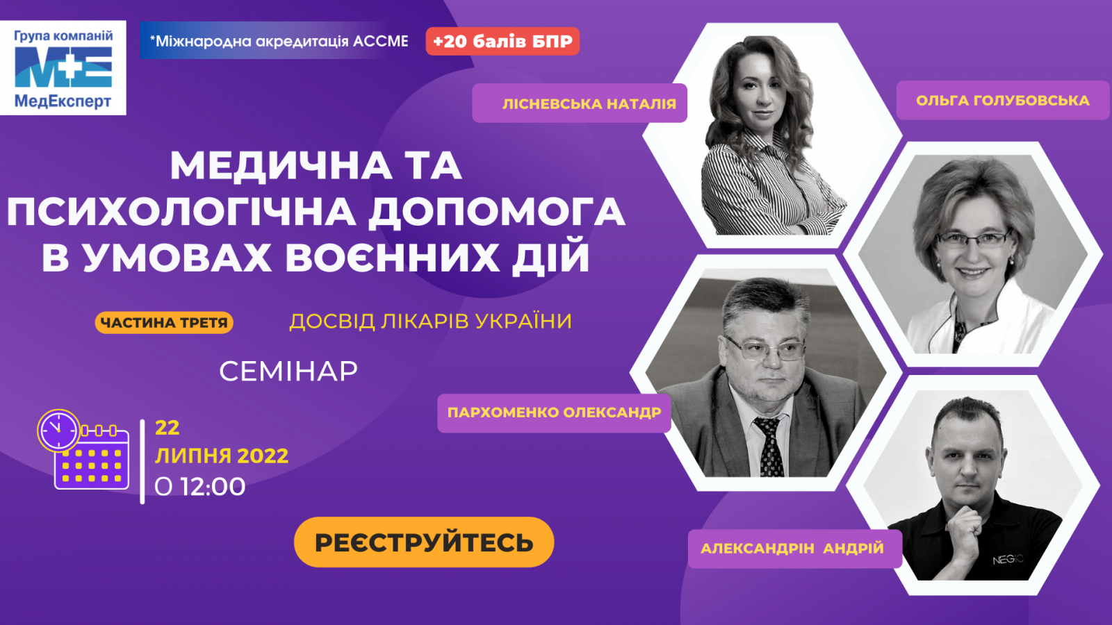 Медична та психологічна допомога в умовах воєнних дій. Досвід лікарів України. ЧАСТИНА ТРЕТЯ