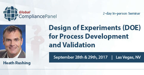 Design of Experiments (DOE) for Process Development and Validation 2017